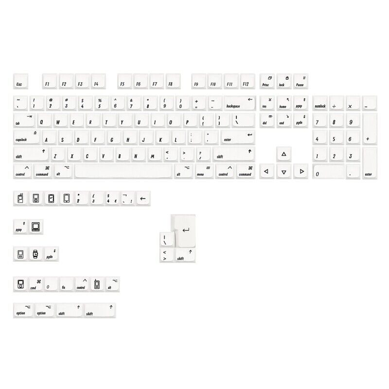 PBT Dye Subb Keycaps 133pcs MAC-style Japanese English for Mechanical Keyboard