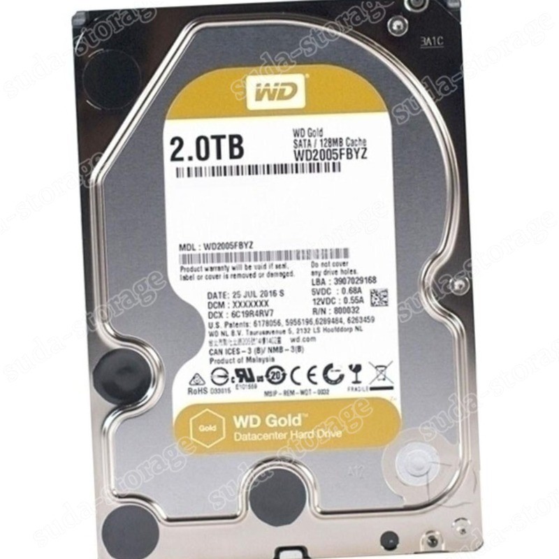 1PCS Western Digital Gold 2TB WD2005FBYZ 7200RPM 128MB SATA III 3.5" Hard Disk