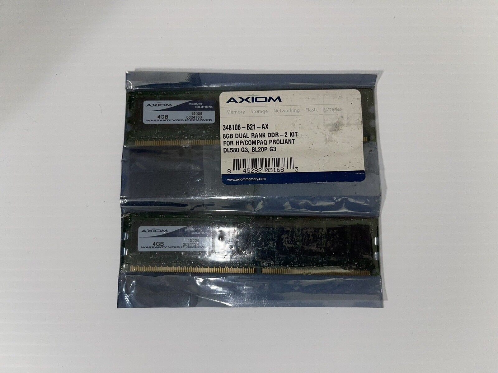 AXIOM 8GB DDR2-400 ECC RDIMM Kit (2 x 4GB) for HP - 348106-B21, 404122-B21