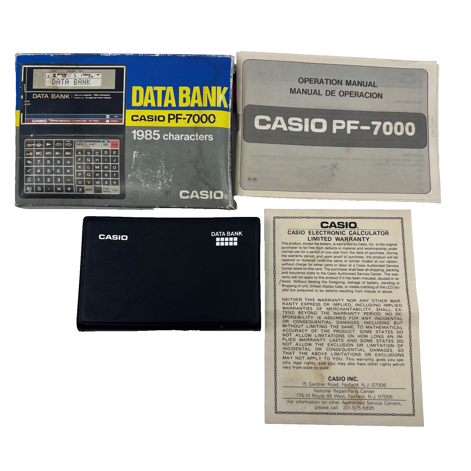 Casio PF-7000 Data Bank Organizer Open Box Complete w/ Box Case Manual Vintage