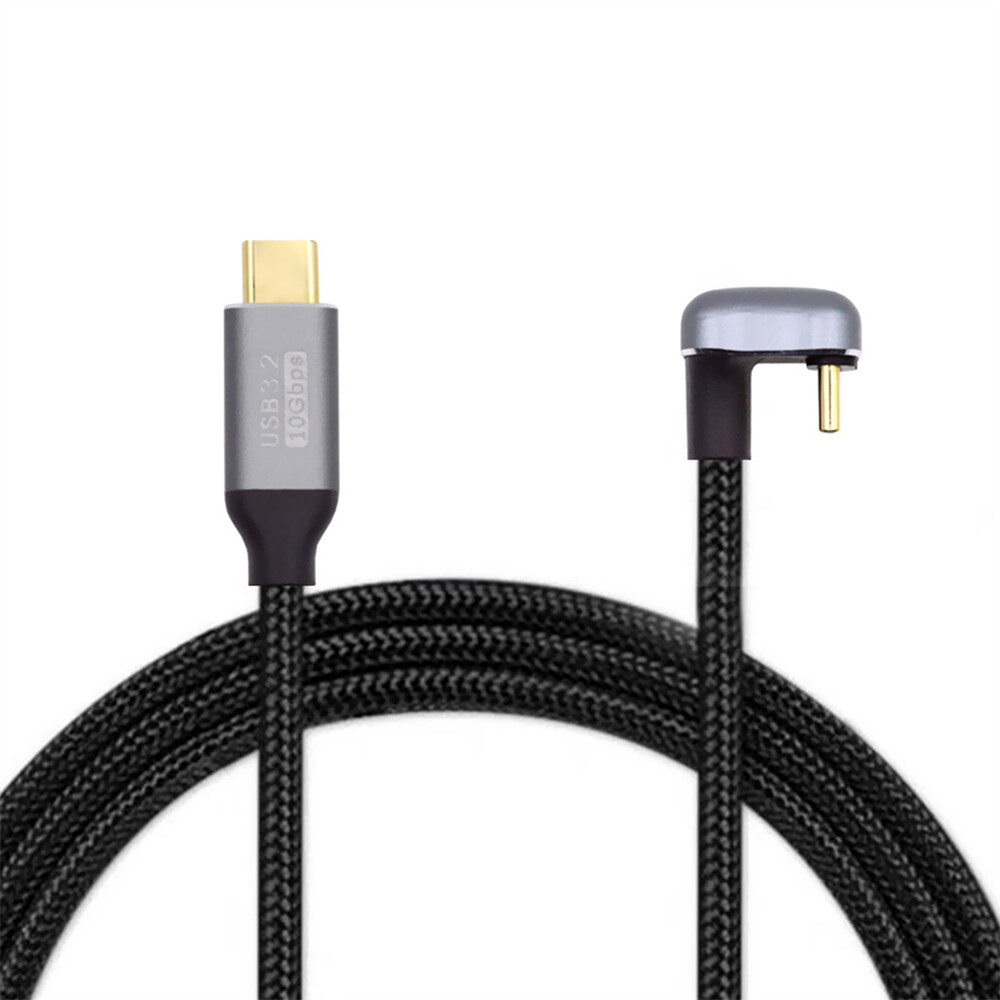 CY USB-C Type C Angled USB 3.1 Extension Data Cable 10Gbps 100W with Sleeve