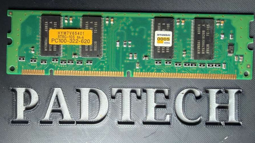 Vintage Hyundai HYM7V65401 32MB PC100 SDRAM 168-Pin DIMM CL2 Non-ECC Tested