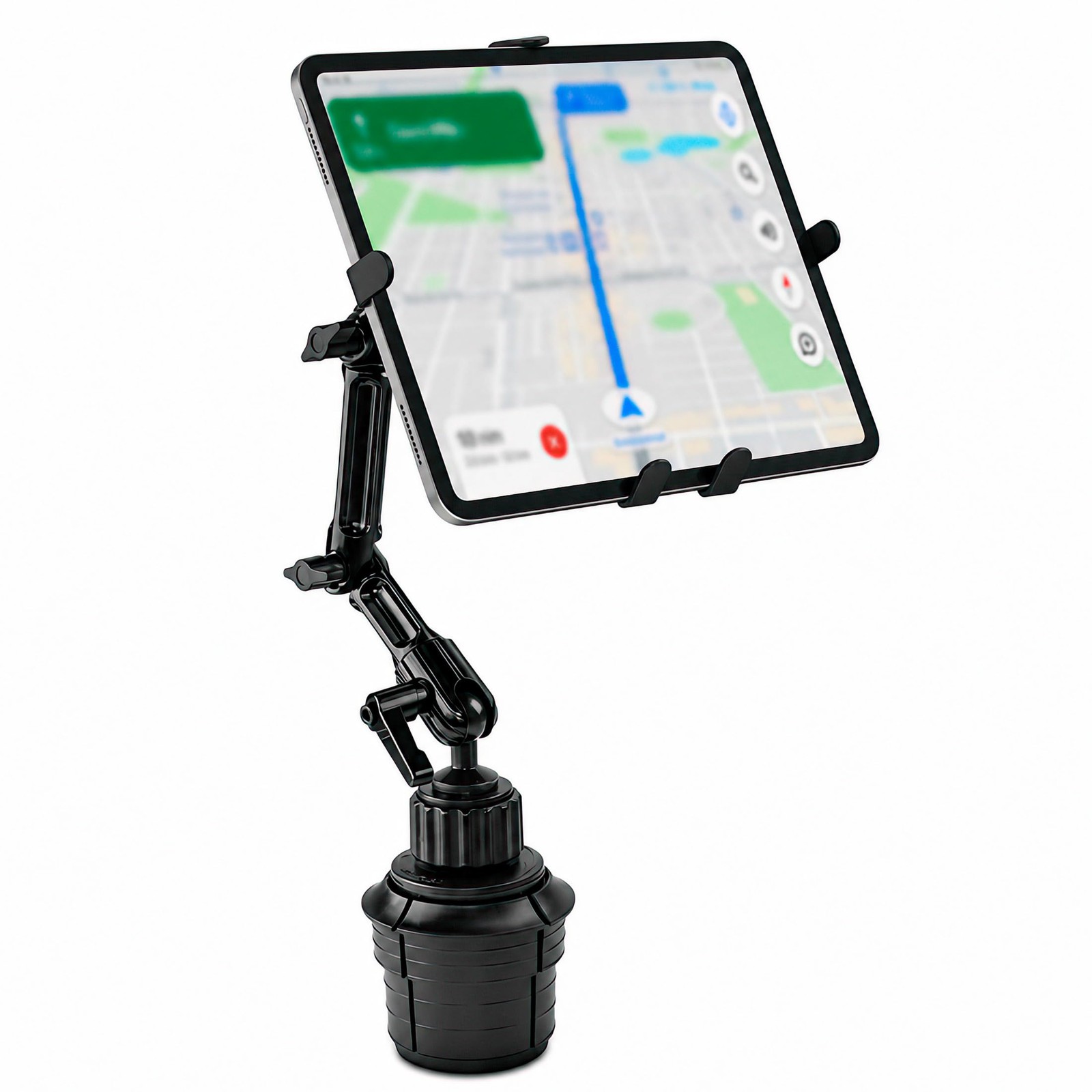 Mount-It Premium Cup Holder Tablet Mount Fits Vehicle Aluminum, Aluminum