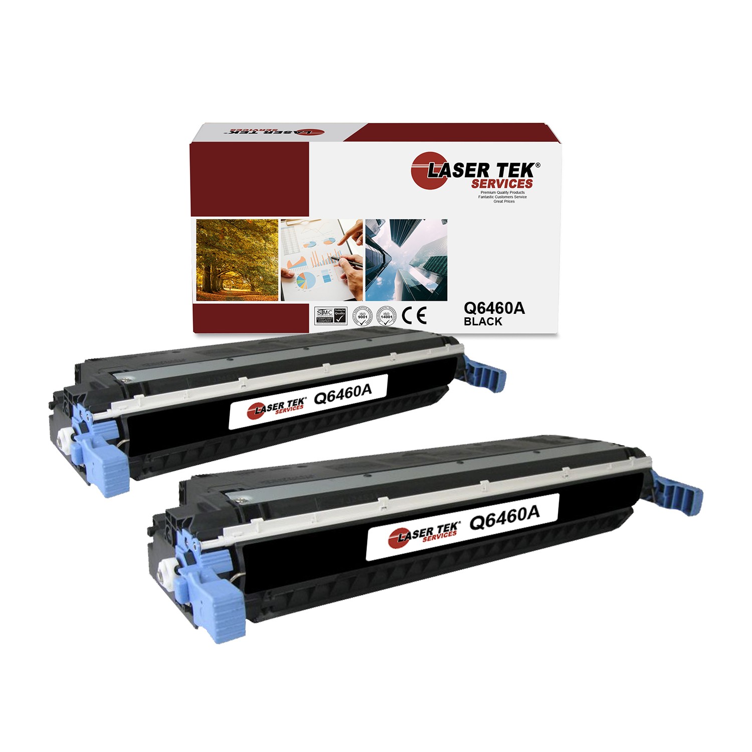 2Pk LTS 644A Q6460A Black Compatible for HP LaserJet 4730 4730x MFP Toner