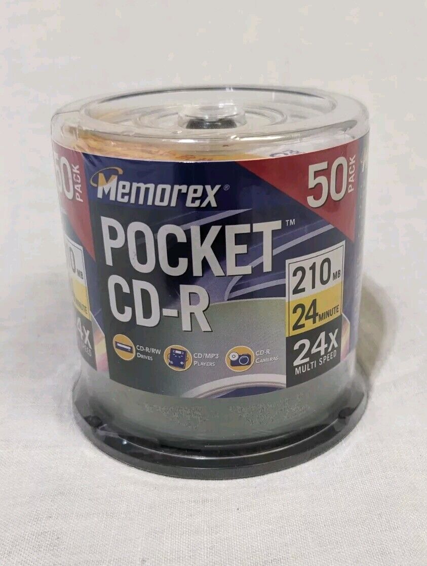 Memorex Pocket CD-R 210mb/24 minute/24x 50 Pack New Sealed