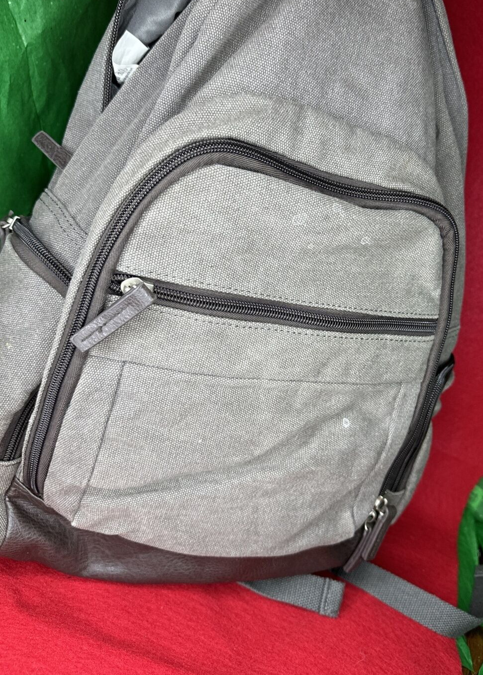Occasionally Made - Lrg Laptop Padded Backpack Canvas Dark Gray Adjust Straps