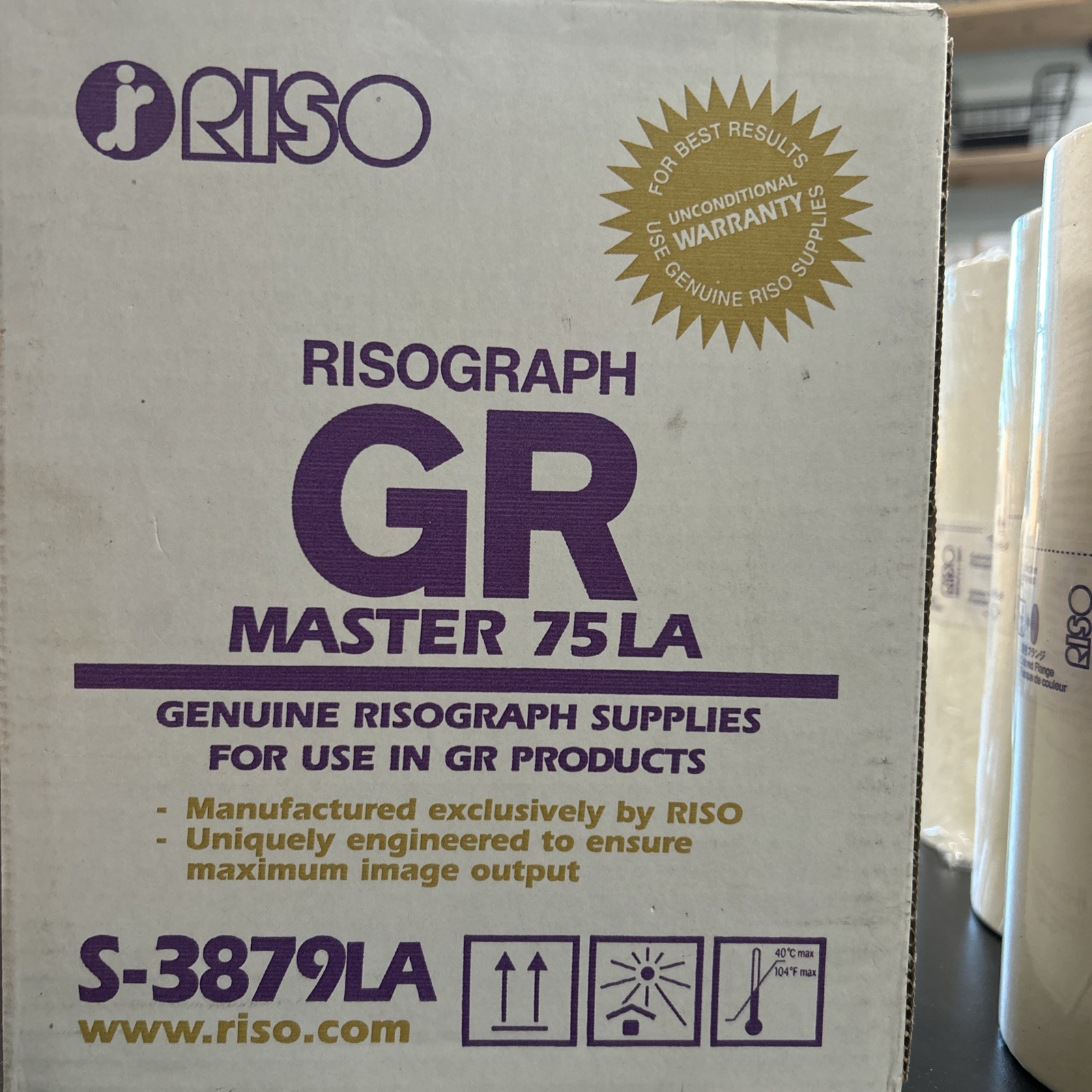 NEW Old Stock -Risograph GR Master 75LA - 2 Sealed Rolls With Box S-3879LA