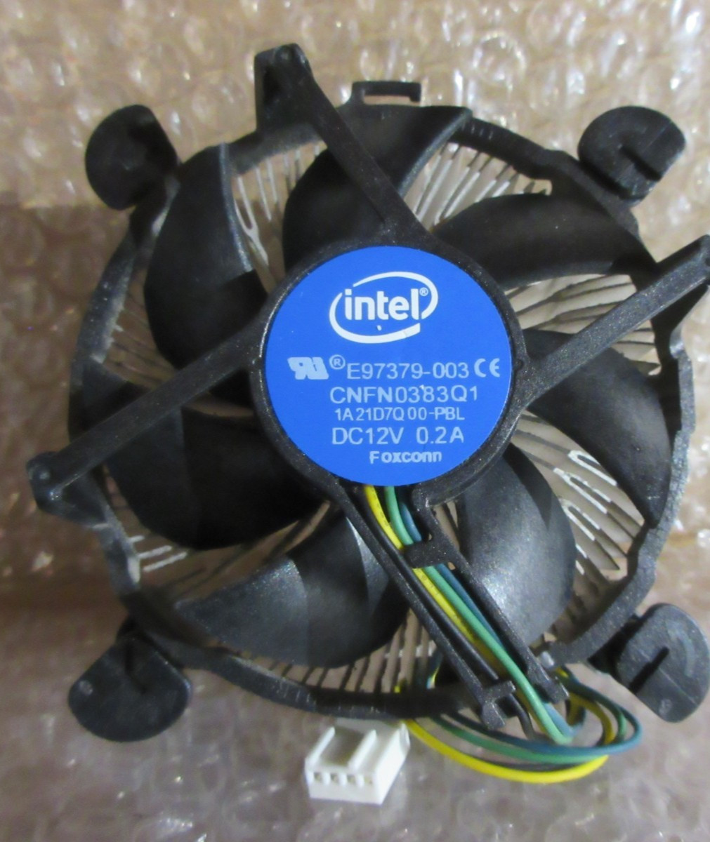 Intel E97379-003 CPU Fan with Heatsink 12V 4-Pin Black Aluminum