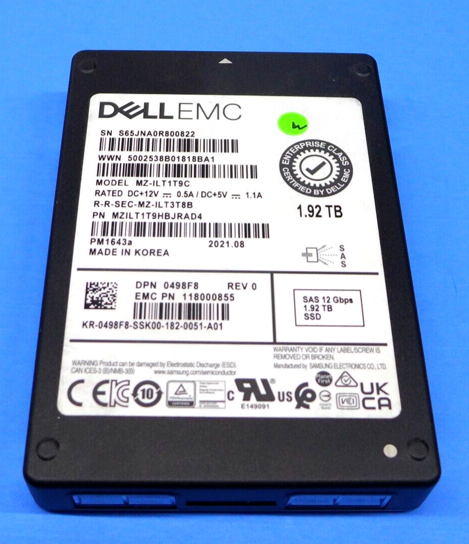 Genuine Dell EMC Samsung PM1643a 1.92TB 2.5