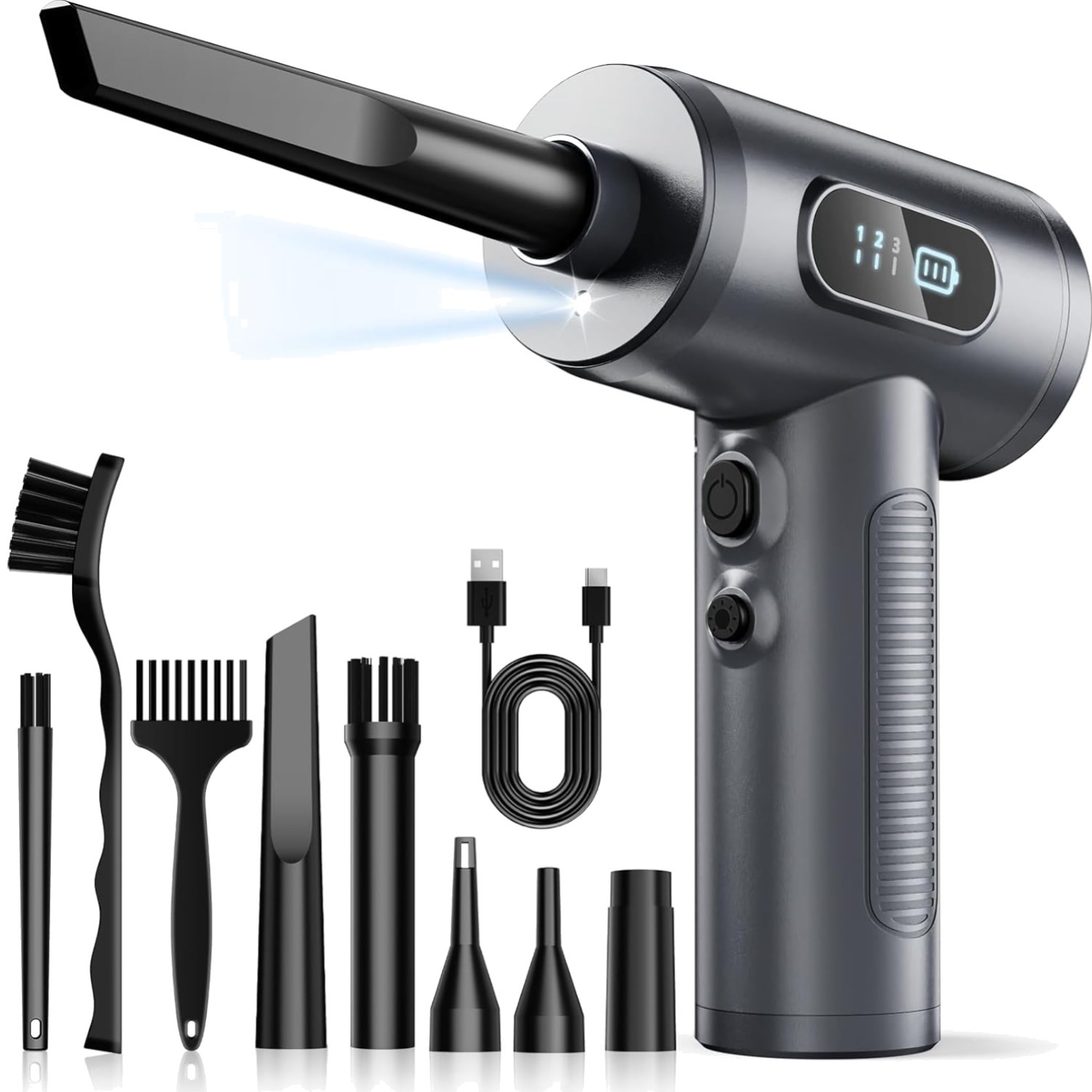 Ultra-Lightweight 3 Gear Air Duster with Fast Charging & Dust Removal Efficiency