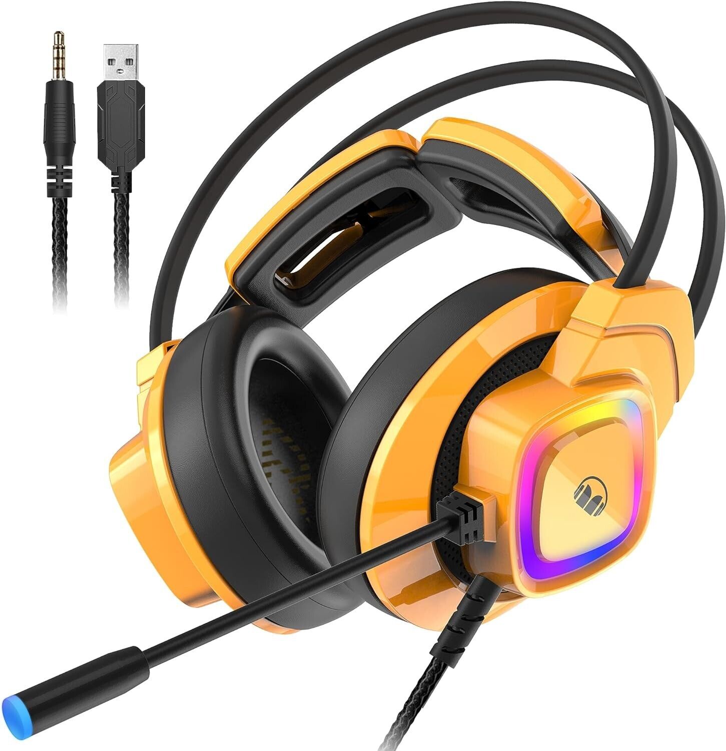 Monster Gaming Headphones with 3D Stereo Sound RGB Light Over Ear Headphones