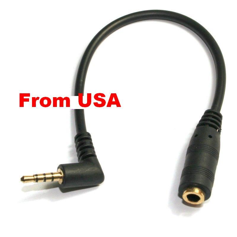 3 X 30CM 90° Right Angle 3.5mm 4 Pole Male to Female Cable Stereo Audio Adapter 