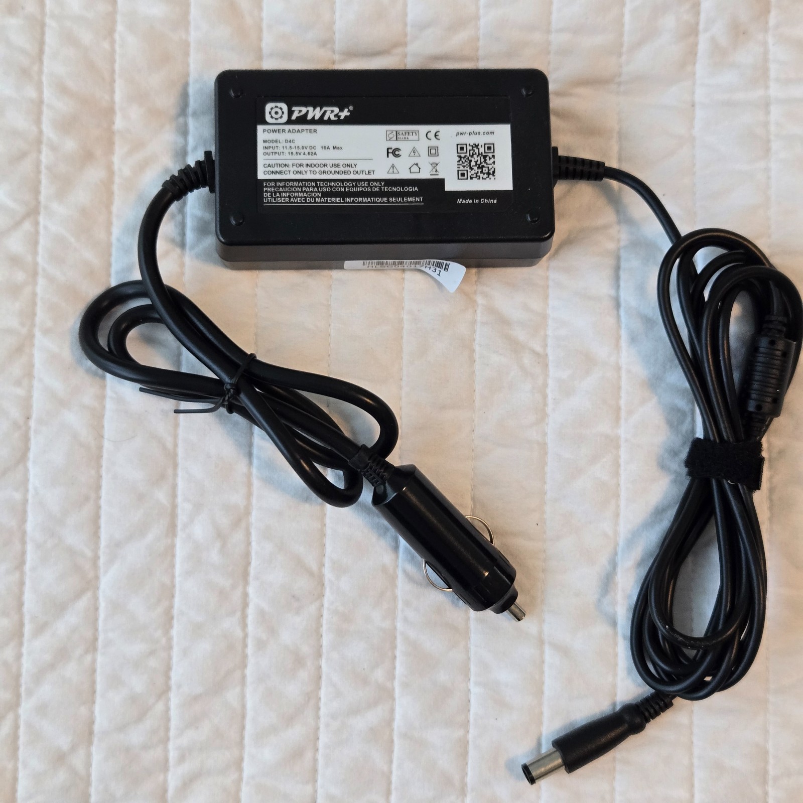PWR-PLUS.COM Power Adapter Model D4C, For Mobile Laptop, 12V Plug