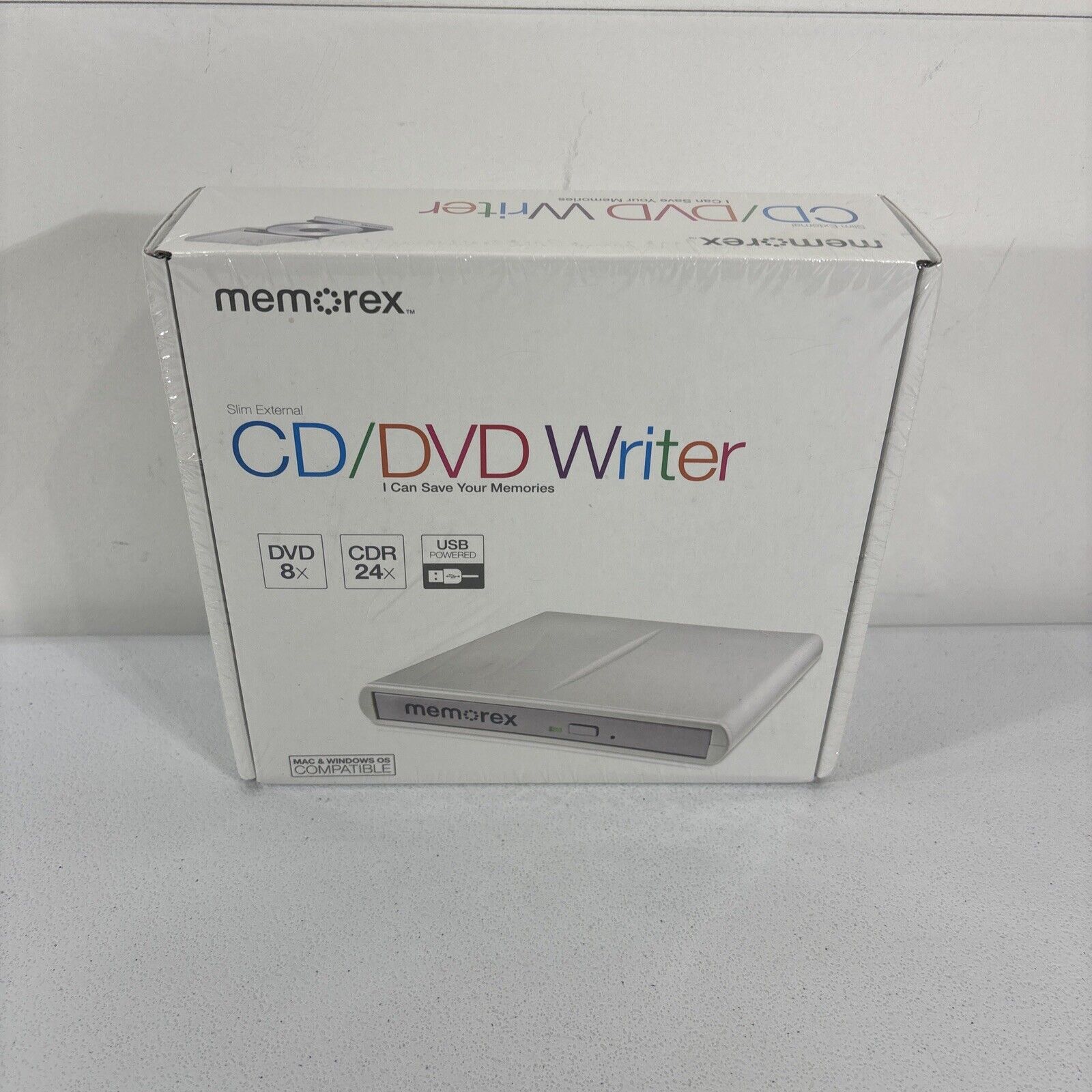 NEW SEALED Memorex USB 2.0 Slim External 8x DVD/24x CDR CD/DVD Writer MRX-650LE