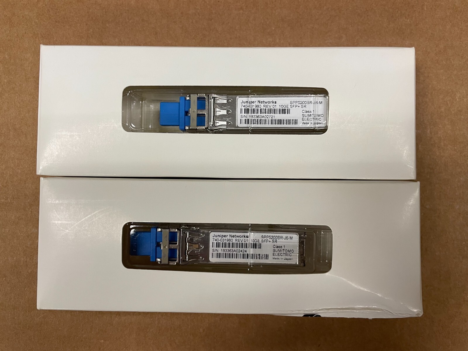 (2) JUNIPER 10GE SFP+ SR