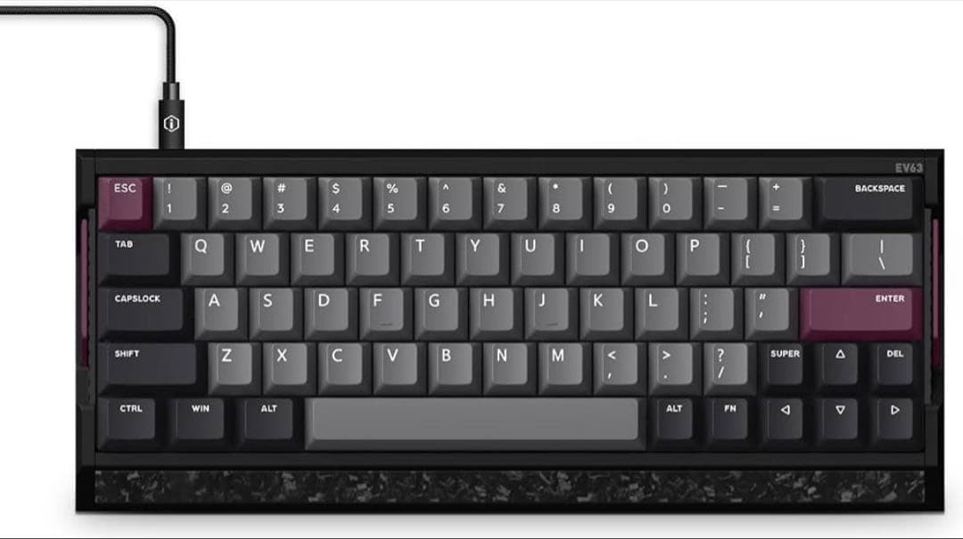 IQUNIX EV63 63% Compact Mechanical Gaming Keyboard Violet USB-C Unused