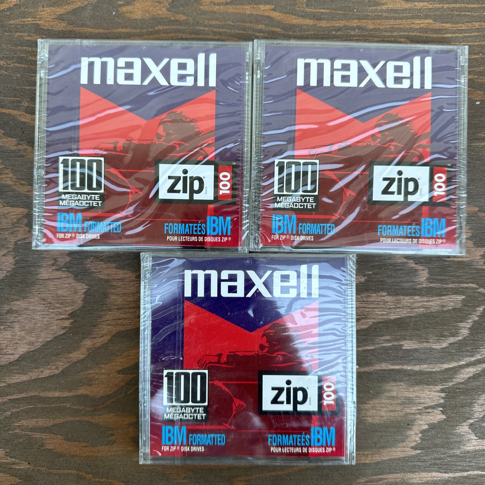 3X  Maxell Zip 100MB Disk IBM Formatted 580005 NEW SEALED Blank Disc Drive PC