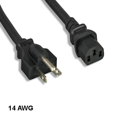Kentek 3' ft 14 AWG Power Cord NEMA 6-20P to IEC-60320 C13 15A/250V SJT Black