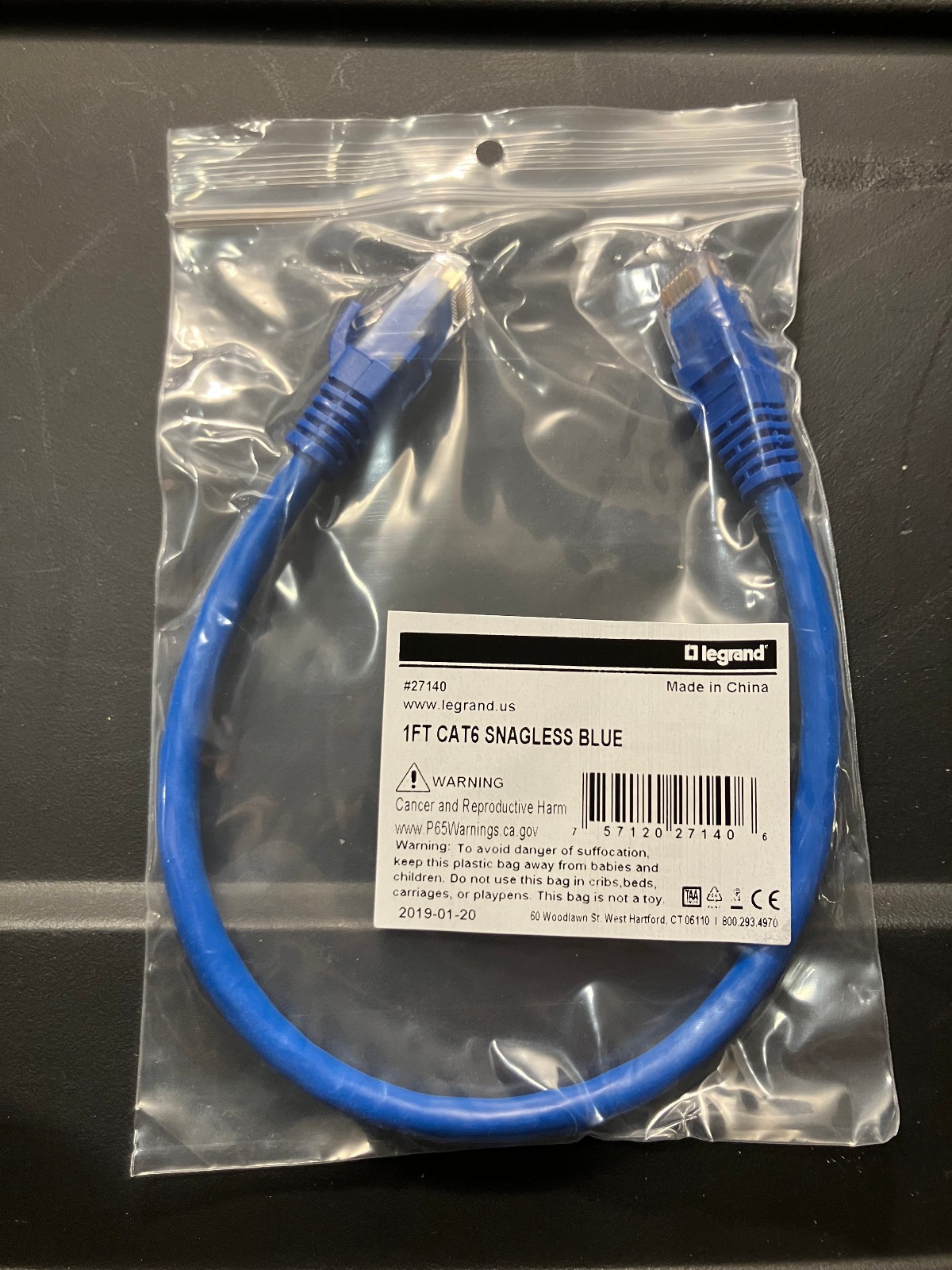 C2G 1FT CAT6 SNAGLESS UTP CABLE-BLU - 27140