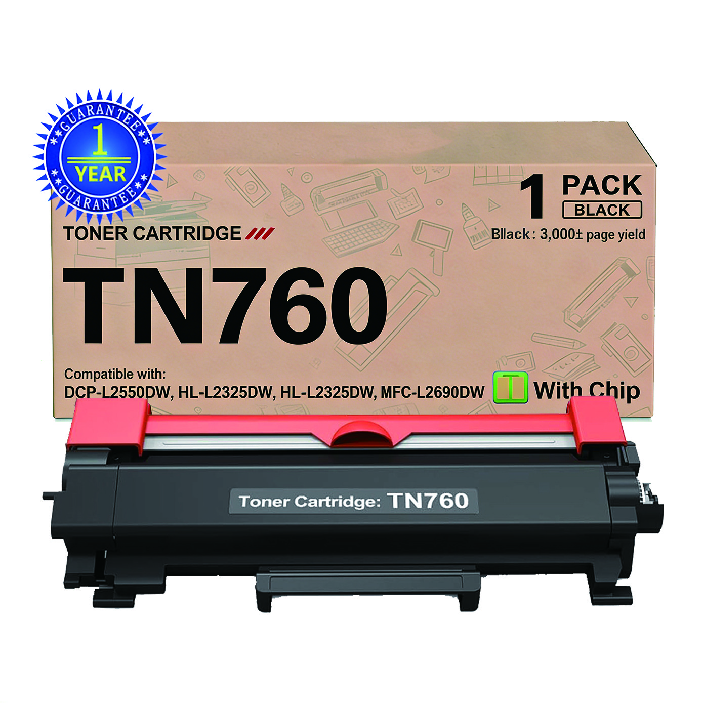 TN760 Toner Compatible For Brother TN730 DCP-L2550DW HL-L2390DW MFC-L2710DW Lot