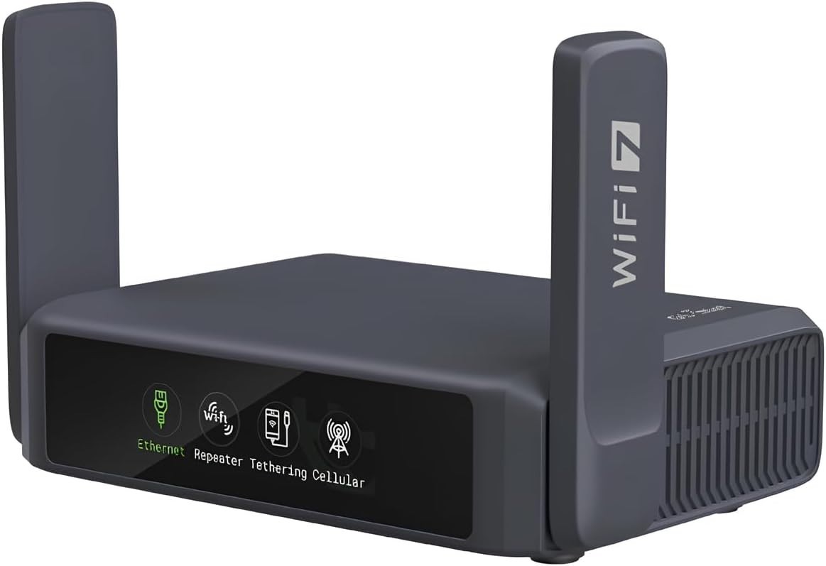 GL.iNet Slate 7 Wi-Fi 7 Travel Router Touchscreen 2.5G GL-BE3600