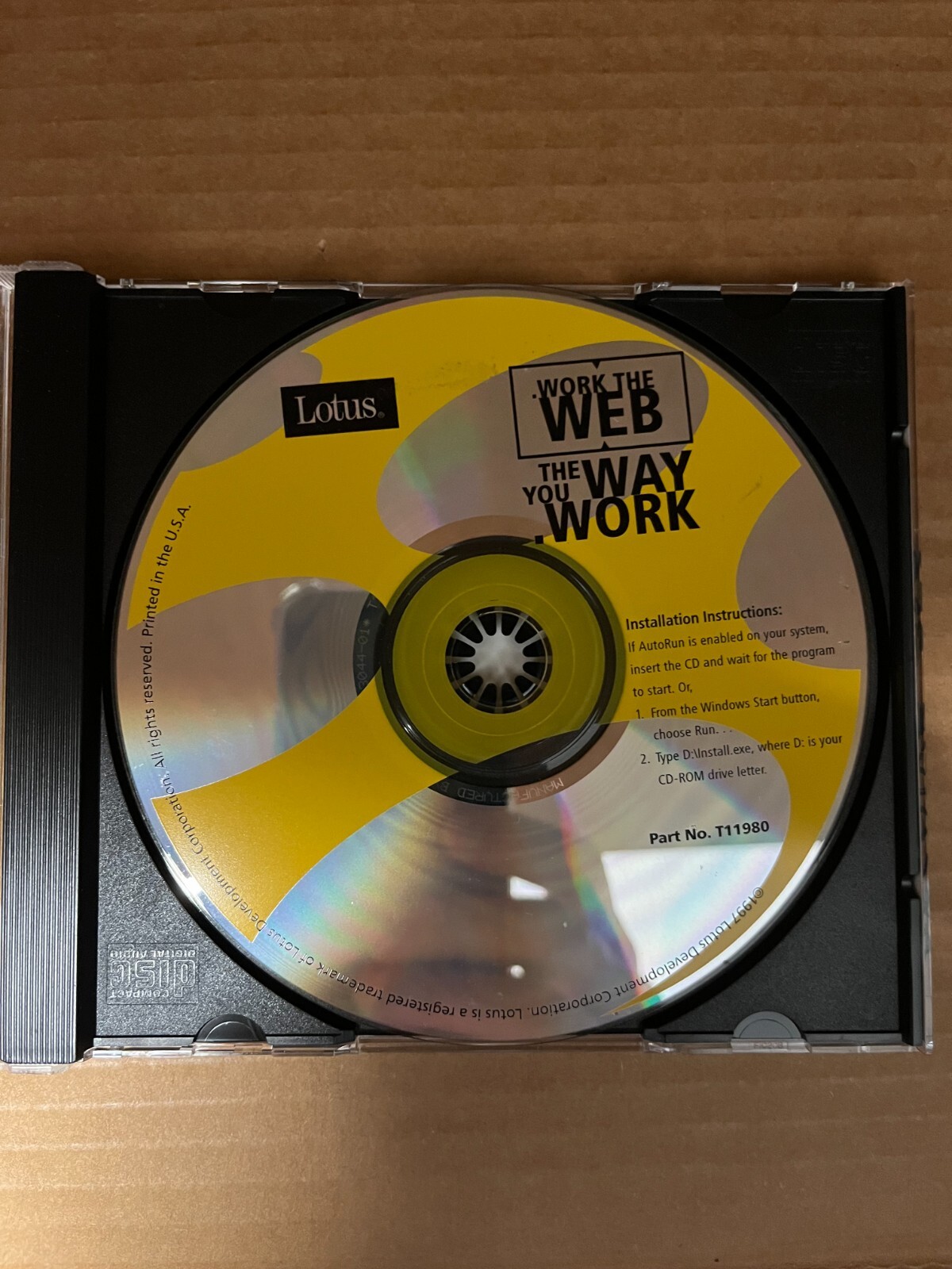 Rare, Vintage Lotus Work the WEB CD-ROM for Windows, 1997