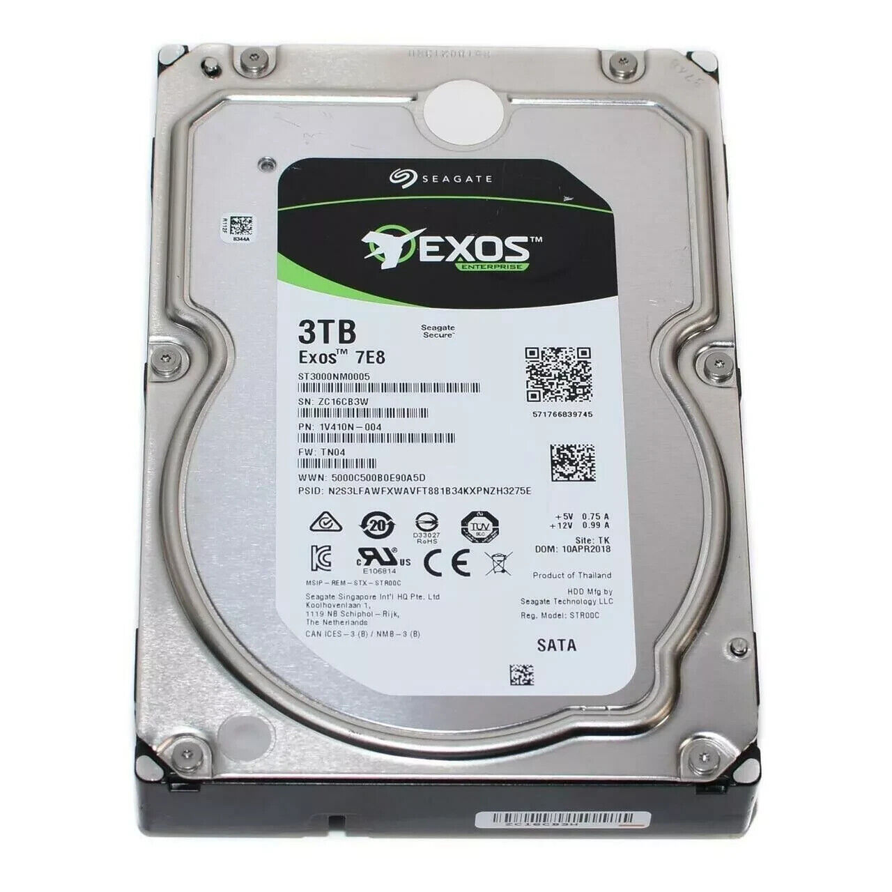 SEAGATE EXOS 7eB 3TB 7200RPM SATA 6.0 GB/s 128 HARD DRIVE ST3000NM0005 HDD