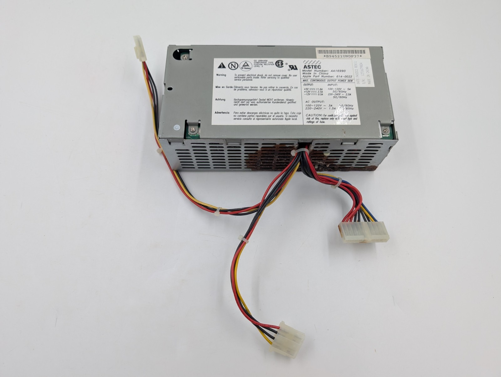 NOS ASTEC Model AA16990 Apple Part # 614-0022 Power Supply (260171)
