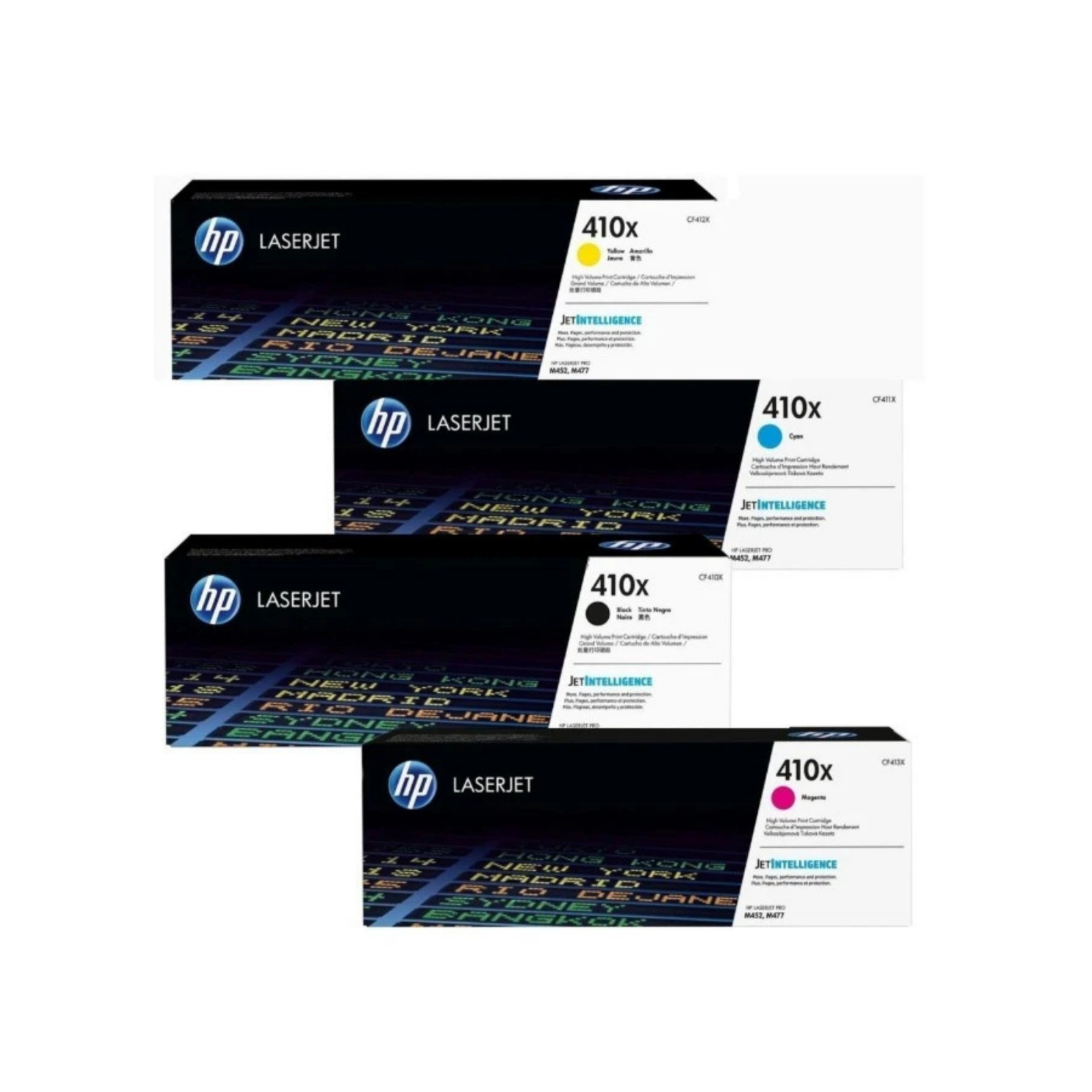 HP 410X Genuine Toner Set 4 Pack OEM CF410X CF411X CF412X CF413X Factory Sealed