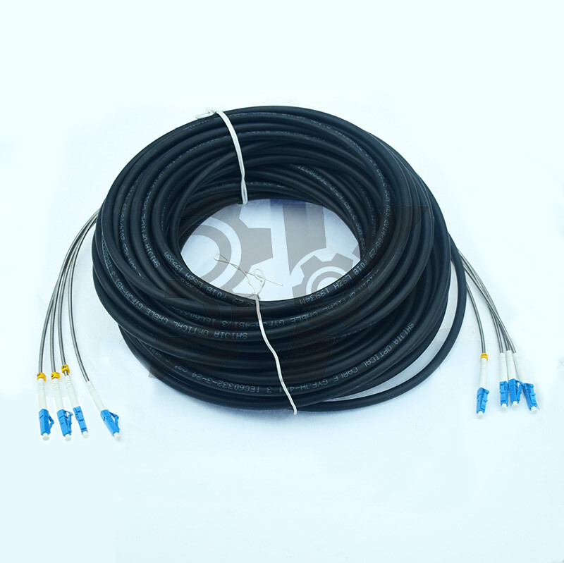 1PC 300M Field Outdoor LC-LC UPC 4 Strand 9/125Single Mode Fiber Patch Cord