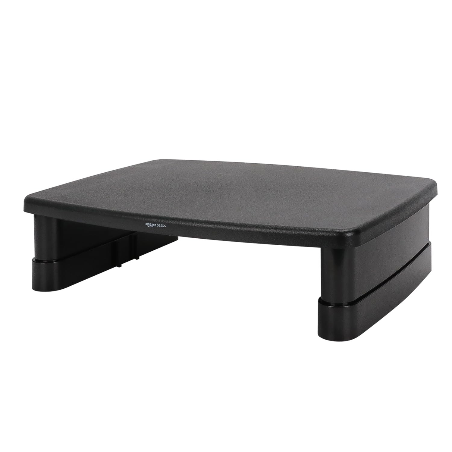 Amazon Basics Height Adjustable Rectangular Computer Monitor Riser Desk Black 