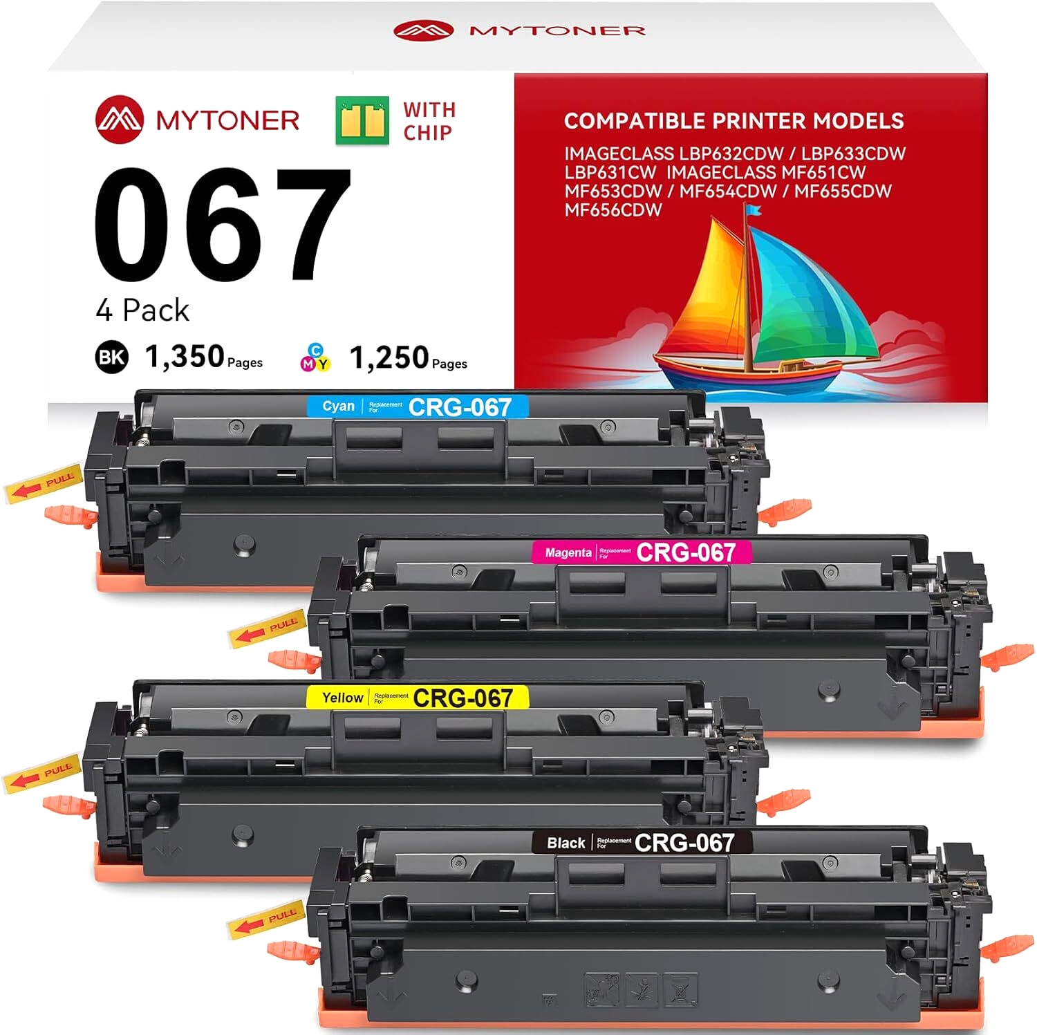067/067H Toner Cartridge for Canon Color imageCLASS MF656Cdw/MF653Cdw/LBP632Cdw