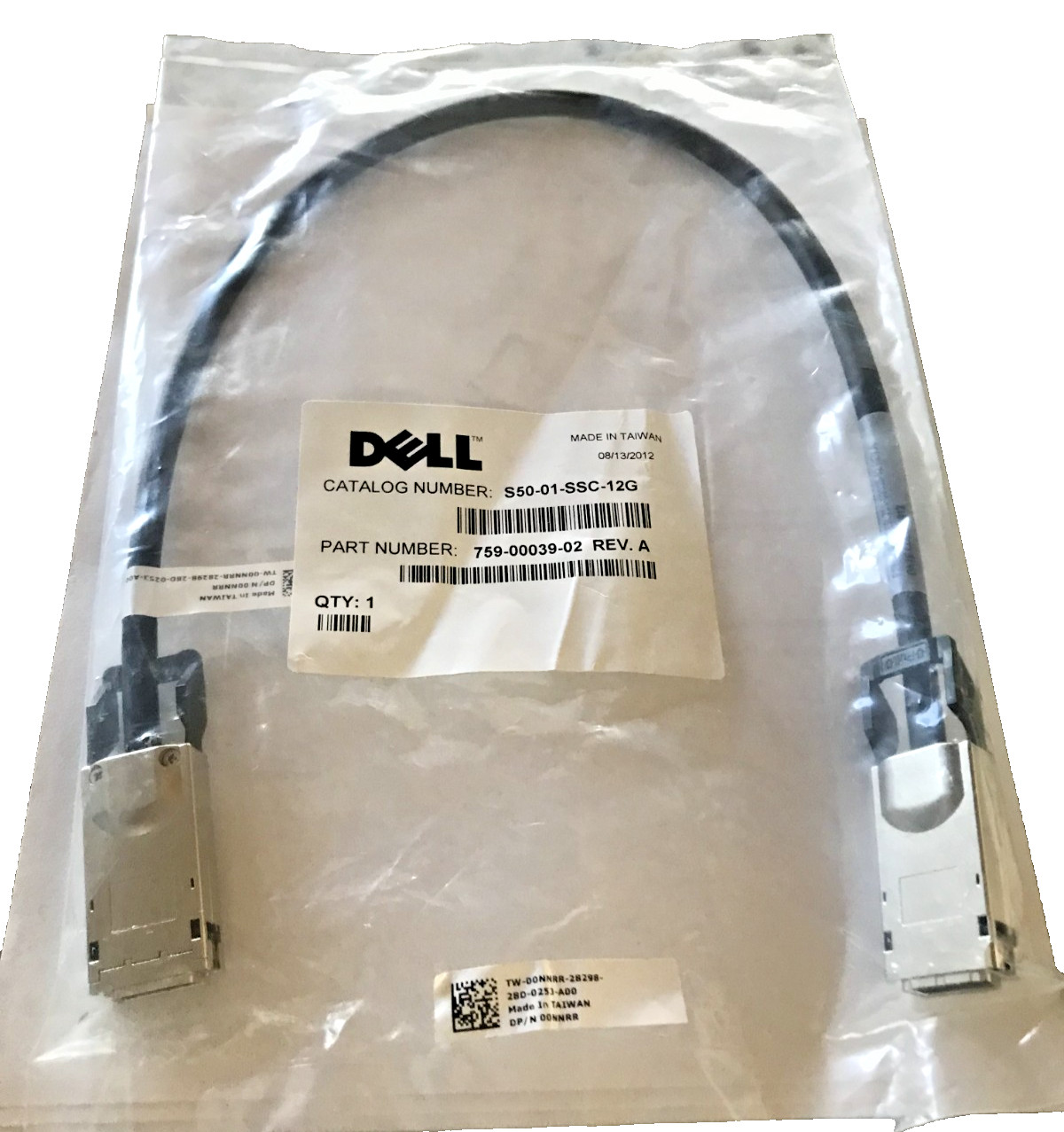 Genuine Dell Force10 S50-01-SSC-12G Stacking Cable 12G 00NNRR - NEW/SEALED