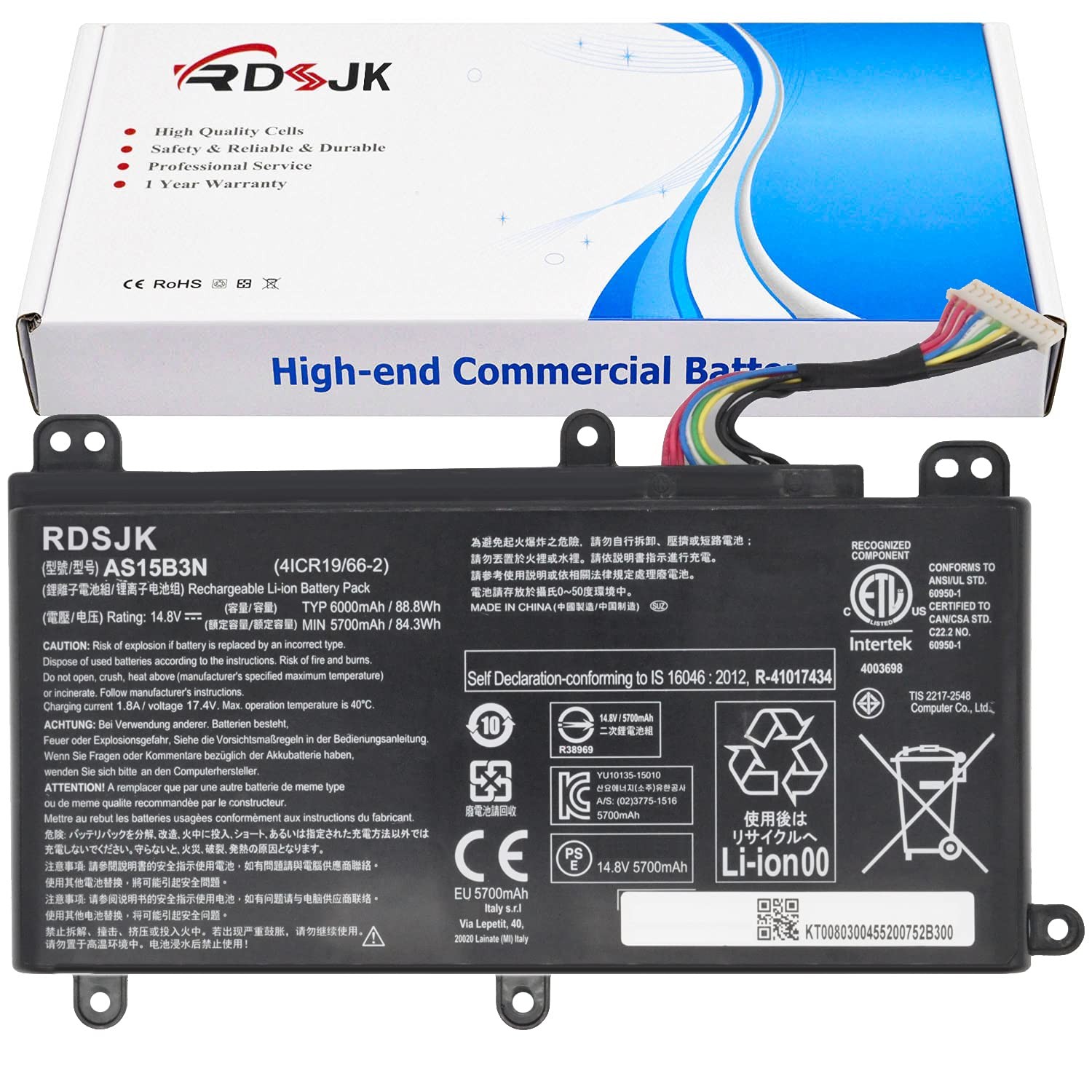 AS15B3N Laptop Battery for Acer Predator 15 G9-591 G9-591G 591R G9-592 G9-592G G