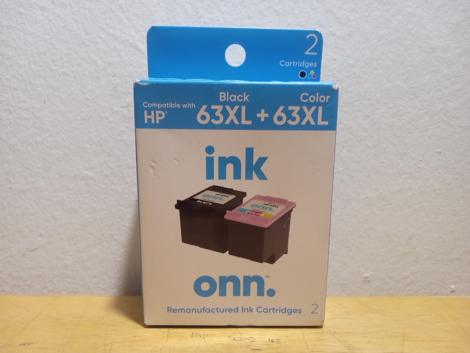 onn Brand Ink Cartridges, HP 63XL Black & 63XL Tri-Color
