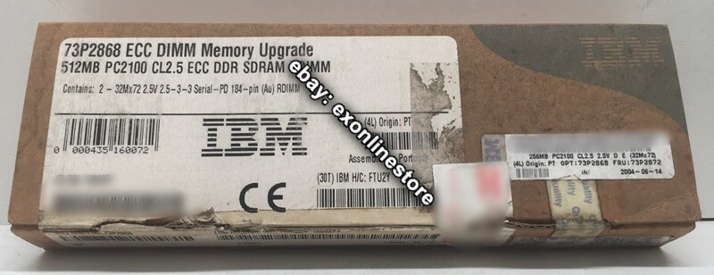 73P2868 - 512MB (2 x 256MB) PC2100 CL2.5 ECC DDR SDRAM DIMM Kit