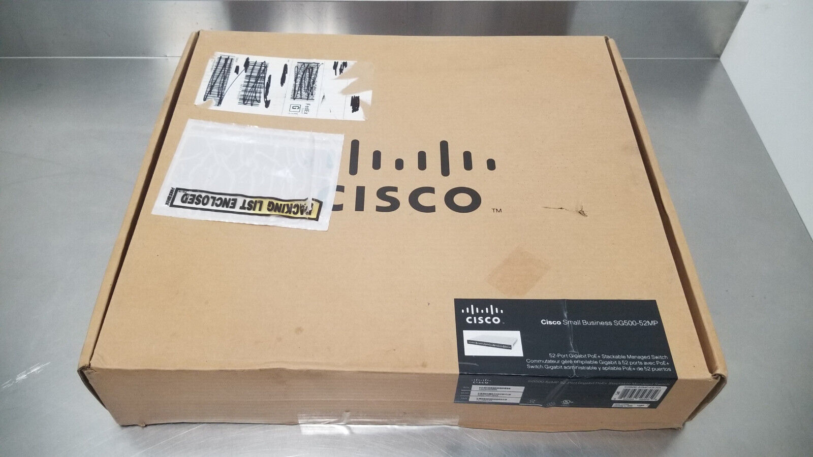 Cisco SG500-52MP-K9 FACTORY SEALED 48x10/100/1000 PoE+ (740W), 4 Gb Eth (combo)