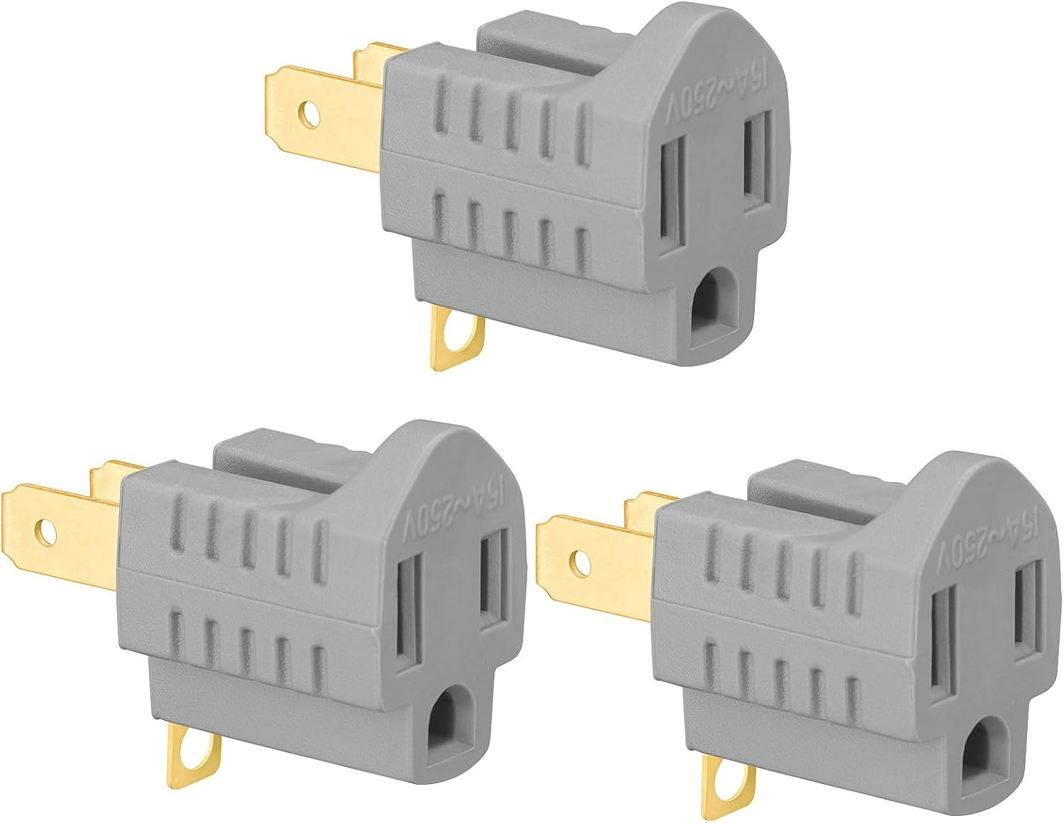 3-Prong to 2-Prong Adapter Polarized Grounding Converter 3 Pin to 2 Pin Power