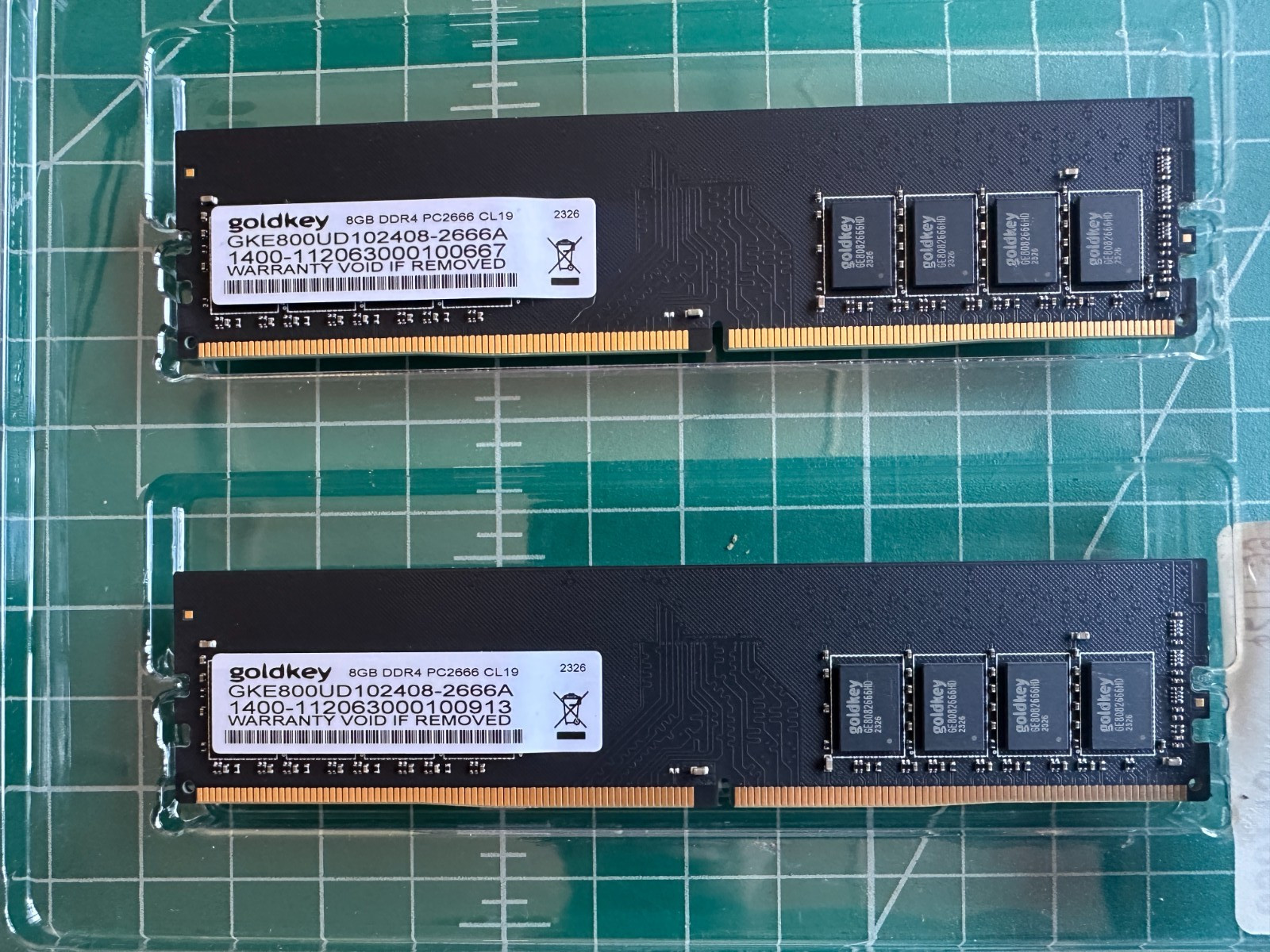 Goldkey DDR4 DIMM 8GB PC2666 CL19 RAM Module Goldkey PC2666 288-Pin Used
