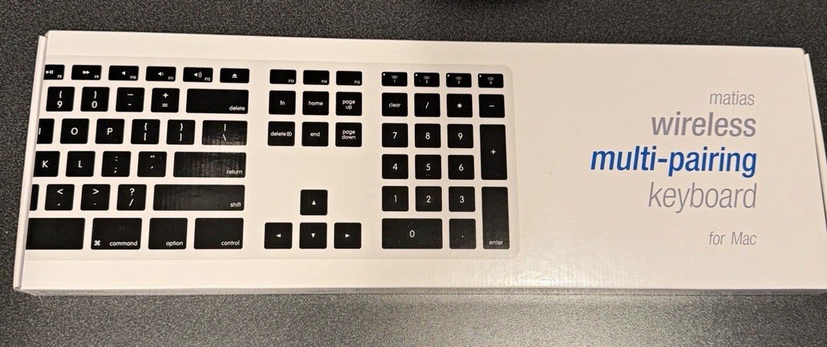 Matias Wireless Bluetooth Multi-Pairing Keyboard for Apple Mac Full Size NEW