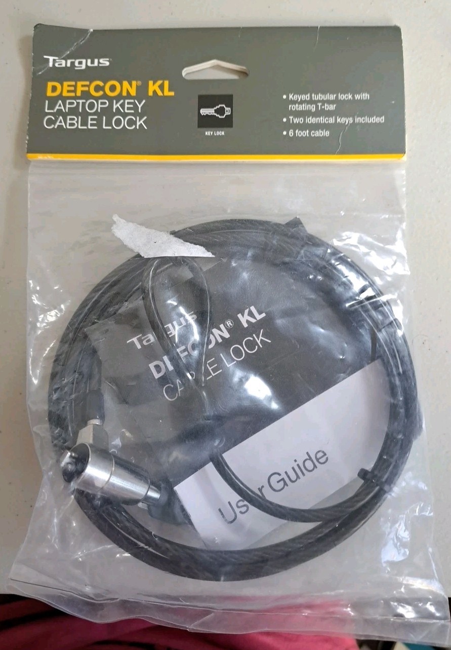 TARGUS DEFCON KL LAPTOP CABLE LOCK 2 KEYS Brand New Sealed