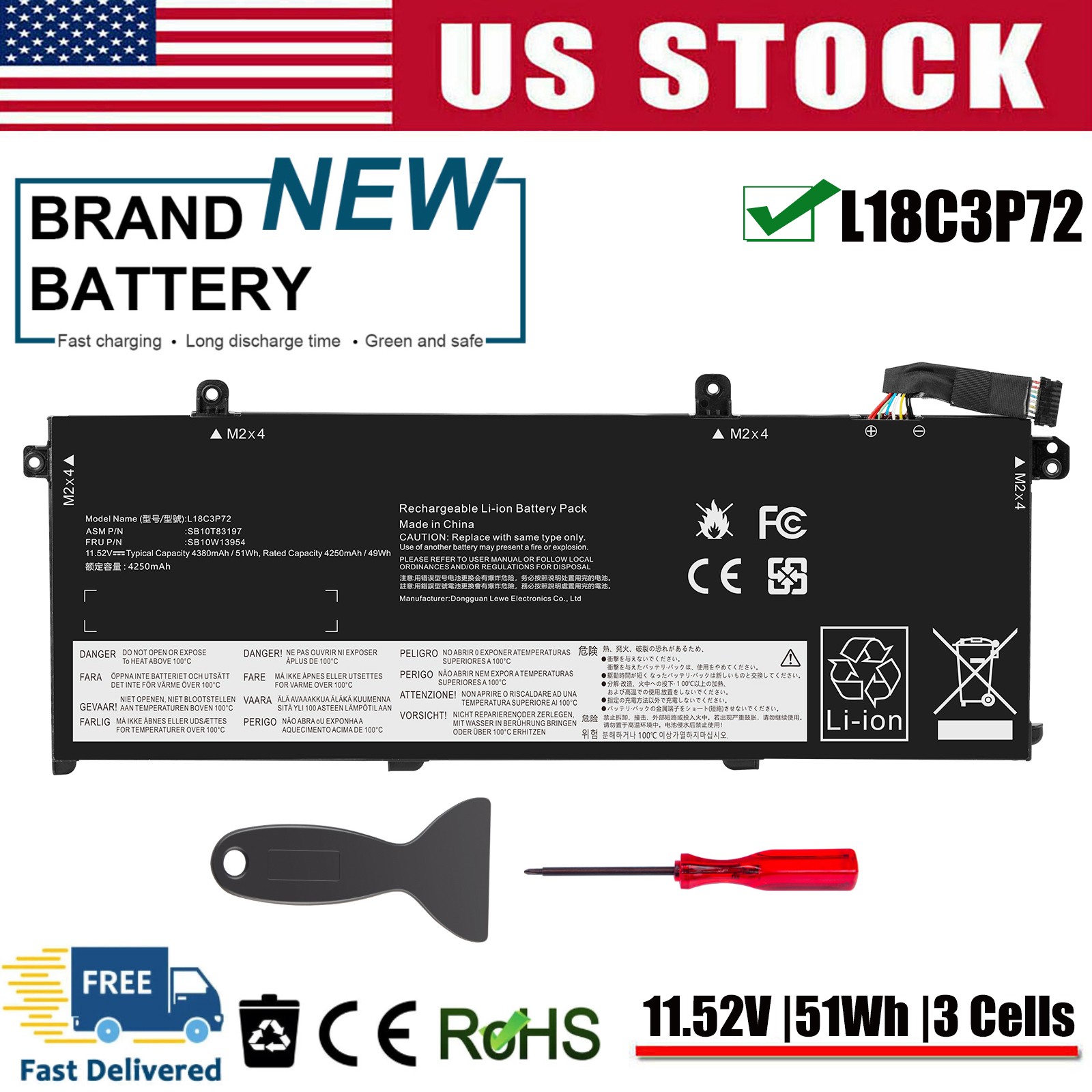 L18M3P73 L18M3P74 Battery For Lenovo ThinkPad P43S T490 T495 P14s T14 SB10K97645