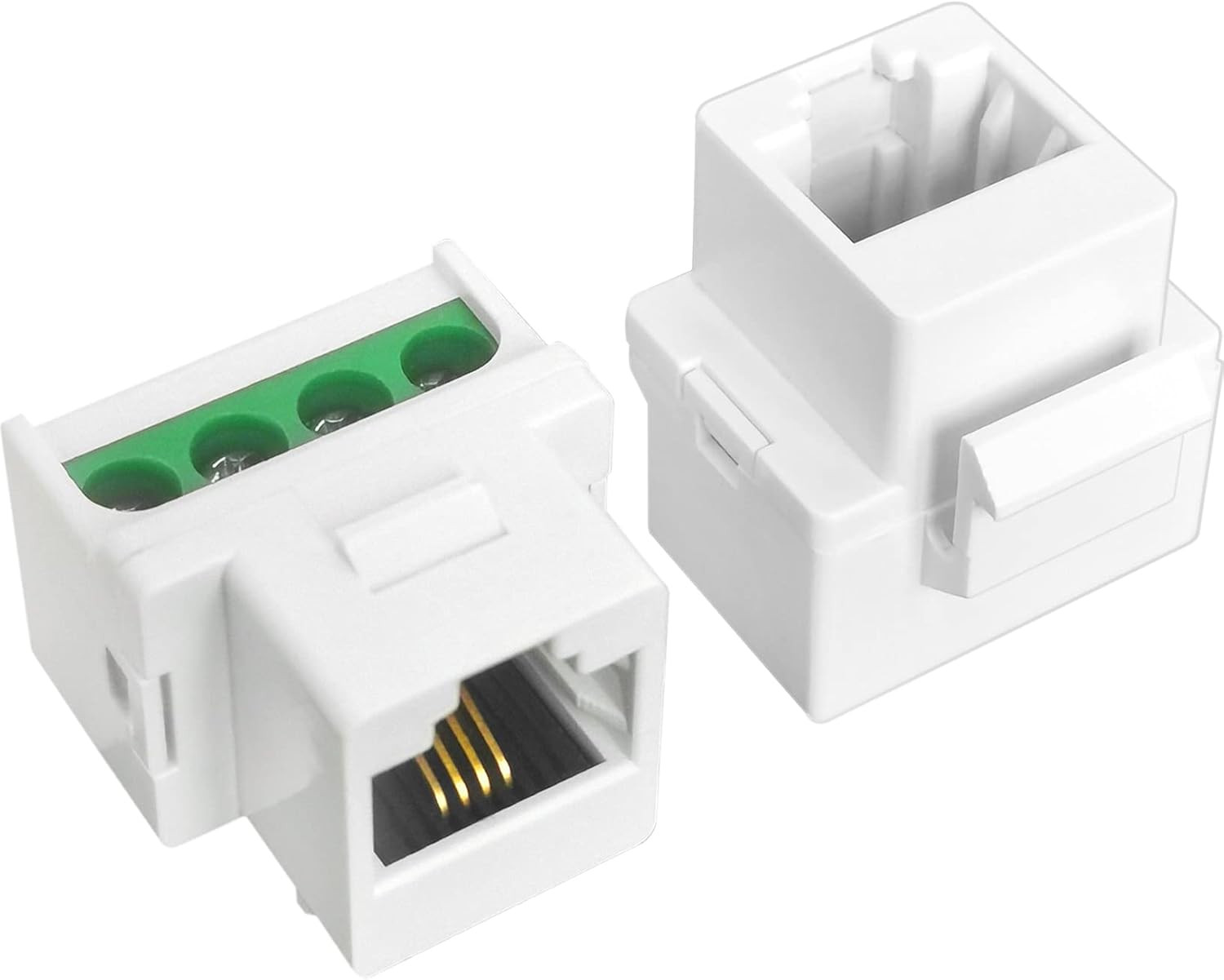 2Pack RJ11 Screw Jack CAT3 Telephone Keystone Jack with Screw Terminal on Breako