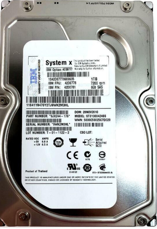 ST31000424SS Seagate Constellation ES SAS 1TB 7200RPM  3.5" HDD+