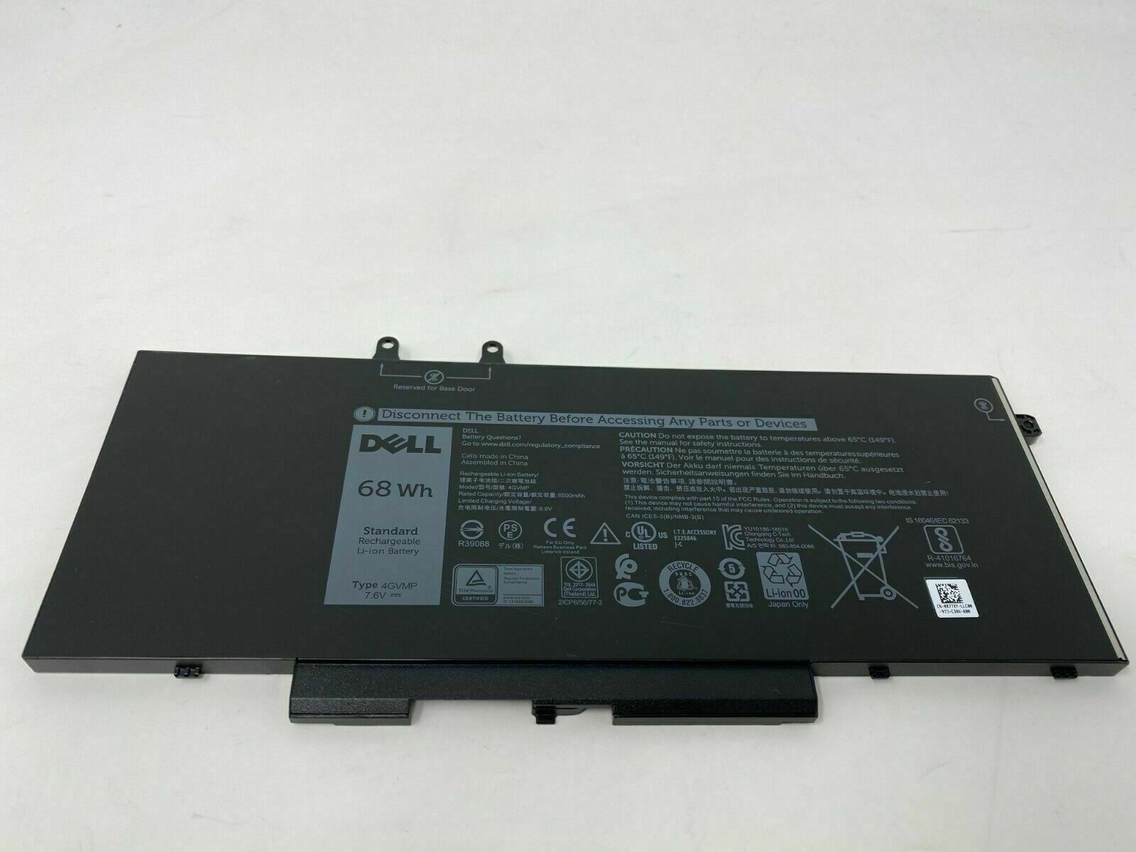 Genuine Dell Latitude 5400 5500 Battery 7.6V 68Wh 4GVMP C5GV2 MCV1G 8500mAh