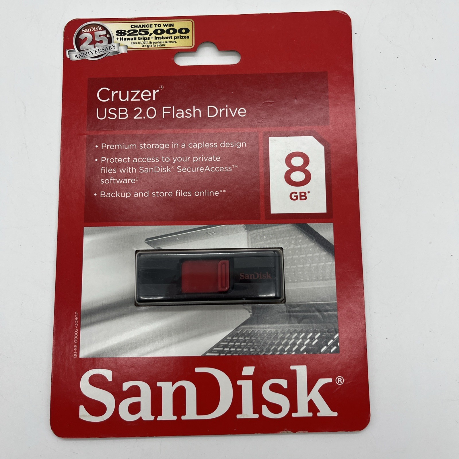 Cruzer USB 2.0 Flash Drive 8GB Scan Disk New