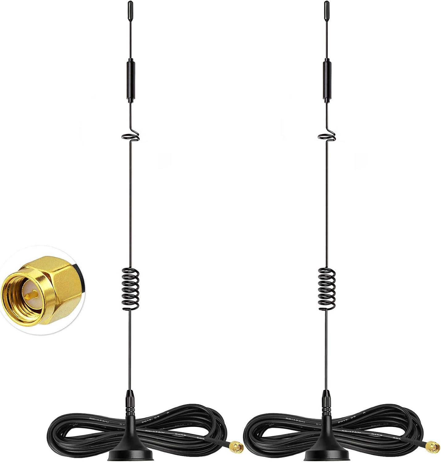 Bingfu 4G LTE Antenna MIMO SMA Male Router Camera Modem Antenna 8Dbi 2-Pack