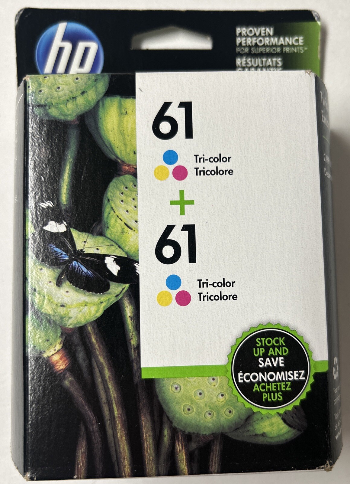 HP 61 (CZ074FN140) Cyan/Magenta/Yellow Ink Cartridge - 2 Pack - NEW SEALED