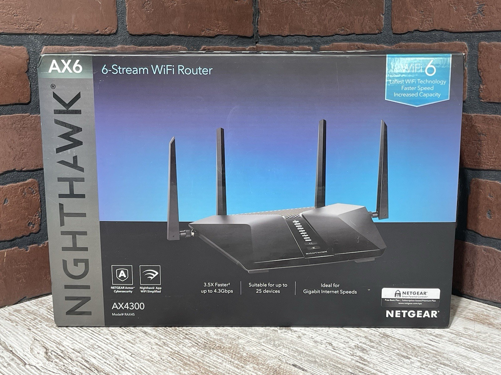 NETGEAR Nighthawk AX6 6 Stream AX4300 Wi-Fi Router RAX45 - Fast Shipping
