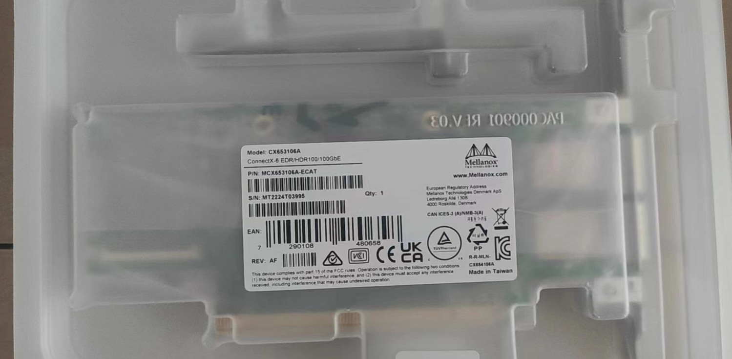 1PC Mellanox MCX653106A-ECAT ConnectX-6 EDR/HDR100/100GbE CX653106A Low Profile
